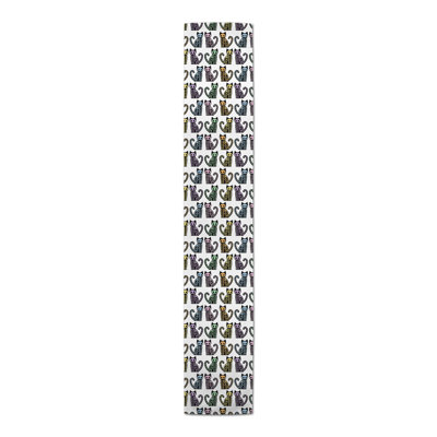 Hazbi Skeleton Cat Pattern Table Runner