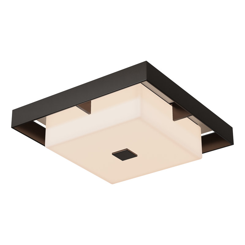 Plafonnier encastré Shadow Box, H 4 po x l 12 po x P 12 po, Noir bord de mer, Acier bruni côtier
