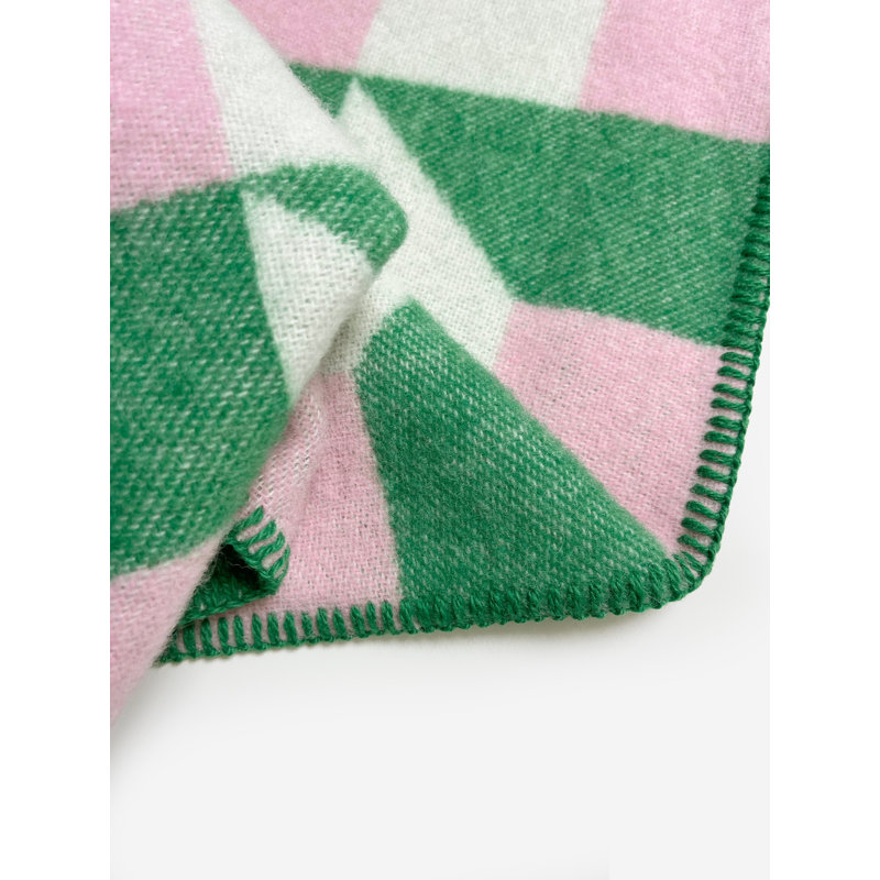 CUBICS Blanket, Dark Green/Pink