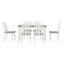 Ensemble de table de salle à manger 7 pièces de style rétro avec table extensible et 6 chaises rembourrées-1034613656