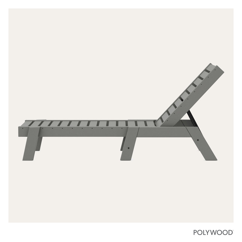 POLYWOOD Captain Chaise, Slate Gray