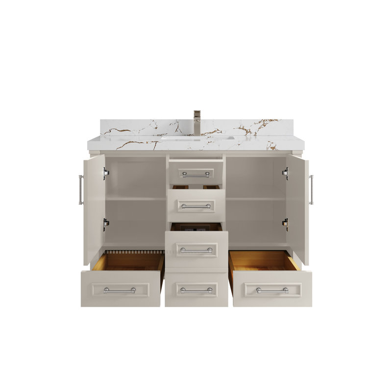 Meuble-lavabo simple avec comptoir 48 po Aberdeen, Brun Viola