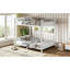 Lits convertibles doubles en métal, acier blanc, gain d'espace moderne pour la maison