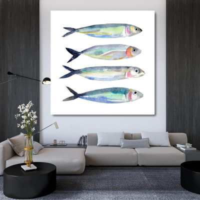 Beachcrest Home™ Warren, Annie Gallery Wrapped Canvas Art Titled: Sardine Team I