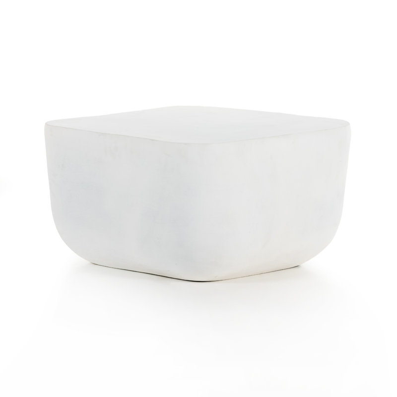 Basil Outdoor Square Side Table, Matte White