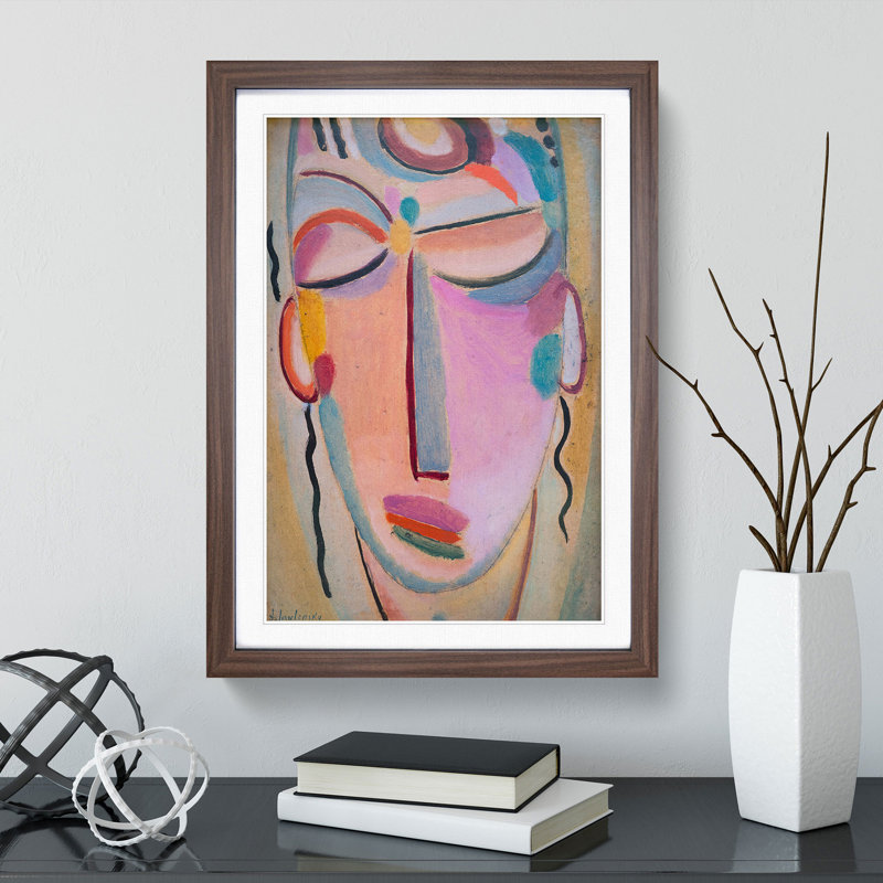 Meditation Vol.1 by Alexej Von Jawlensky - Picture Frame Painting, 36cm H x 27cm W x 2cm D, Walnut Framed