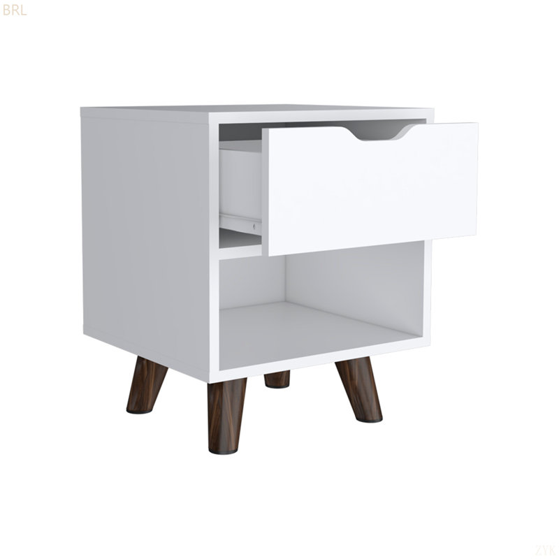 Table de chevet Carleen, Chambre, Blanc