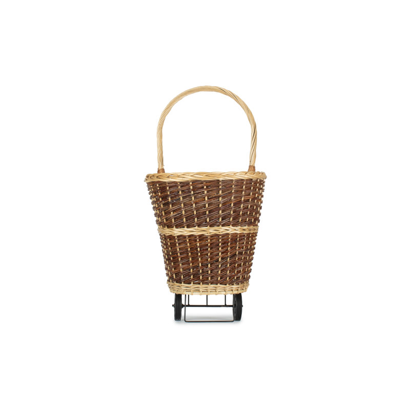 Wicker Wheeled Shopping Basket 