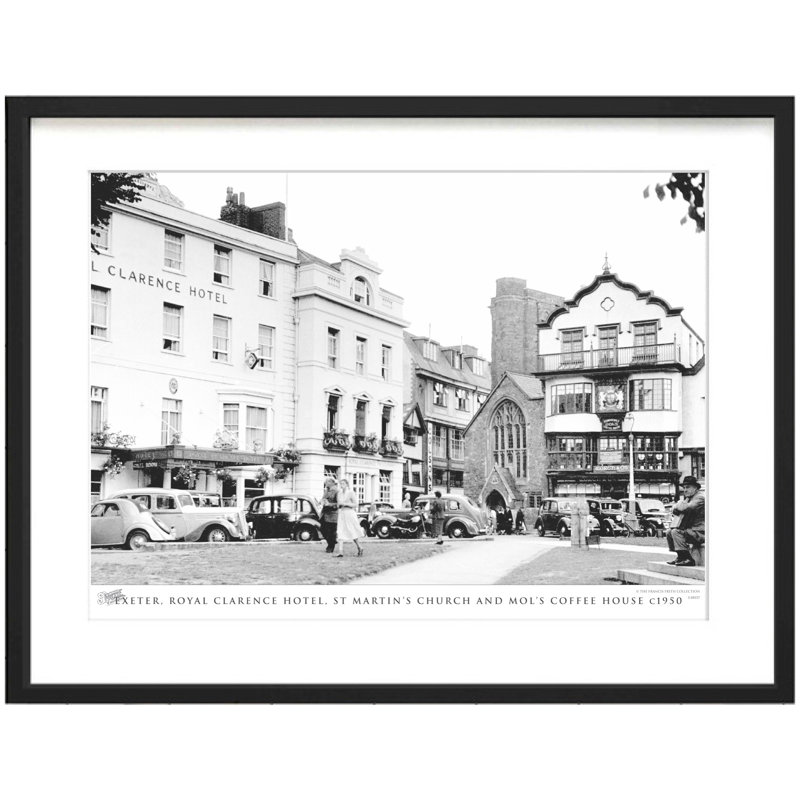 Exeter, Royal Clarence Hotel, St Martin's Church And Mol's Coffee House C1950 - Single Picture Frame Print