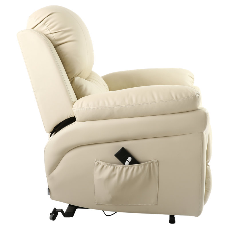 97cm Wide Lift Assist Standard Recliner, Cream, Dual Motor Lift Assist