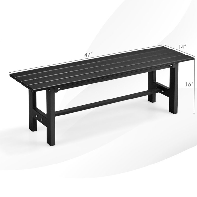 Banc d'extérieur en métal Latoysha, Noir