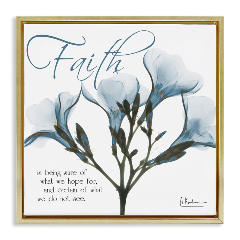 Art mural encadré "Faith", Cadre flottant métallique doré, H 18 po x l 18 po
