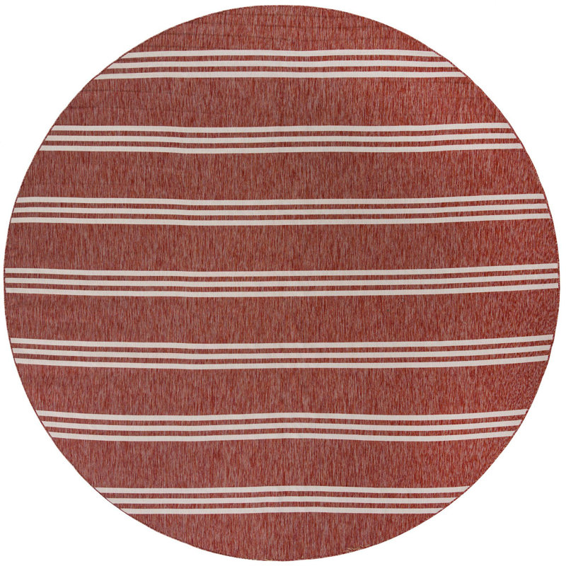 Tapis d'extérieur couleur rouille, Rond 13 pi