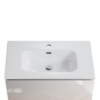 Bb09-30-311 Glossy White Ceramic Sink, High - Grade Material, Integrated Style, Effortless Upkeep, Rounded Edge For , 30.44 Lb Weight, 6.76 In Height, 18.55 Width, 29.99 Depth Fine Quality Ceramic,