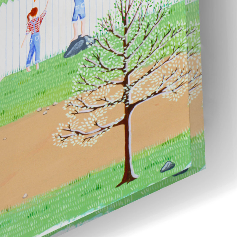 «Whitewashing the Fence» par Susan Henke Fine Art, verre acrylique Wal Art, H 12 po x l 16 po x P 0,13 po