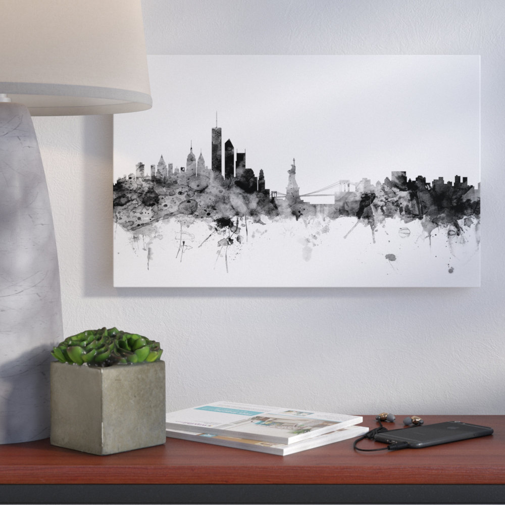 'New York Skyline' Graphic Art on Wrapped Canvas Ivy Bronx 