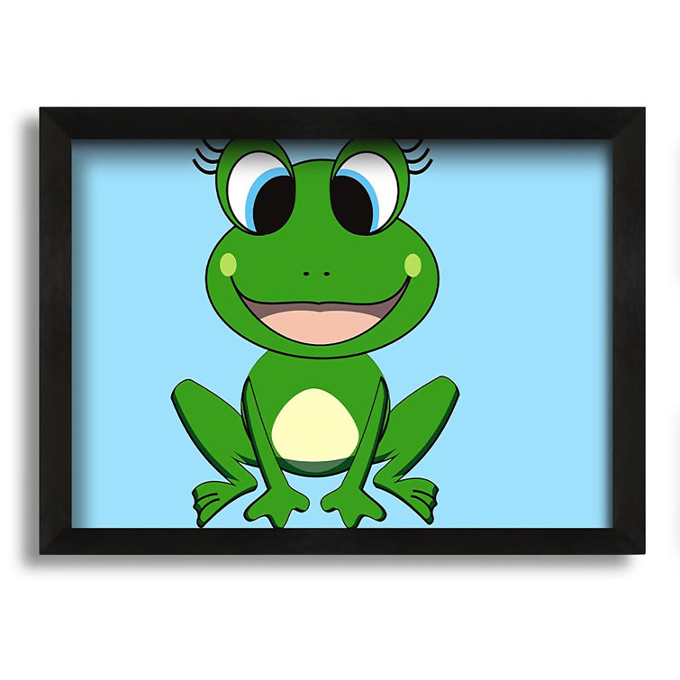 Happy Frog Ready To Leap - Single Picture Frame Print on Canvas