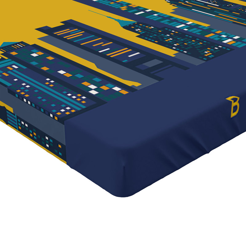 Ensemble de 2 drap-housse Ambesonne Boston jaune d'œuf coloré ciel terre jaune bleu foncé, Drap-housse de taille double