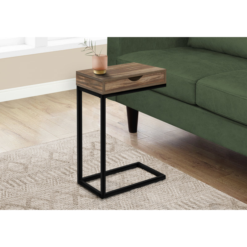 Table de bout polyvalente avec rangement et design contemporain pour n'importe quelle pièce, Brun, Noir