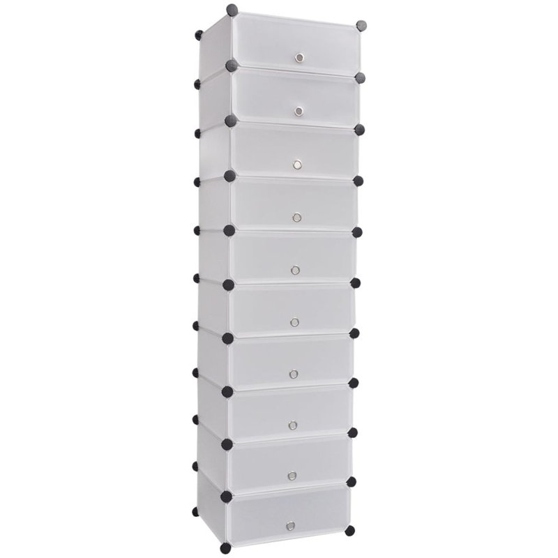 20 Pair Stackable Shoe Storage Cabinet