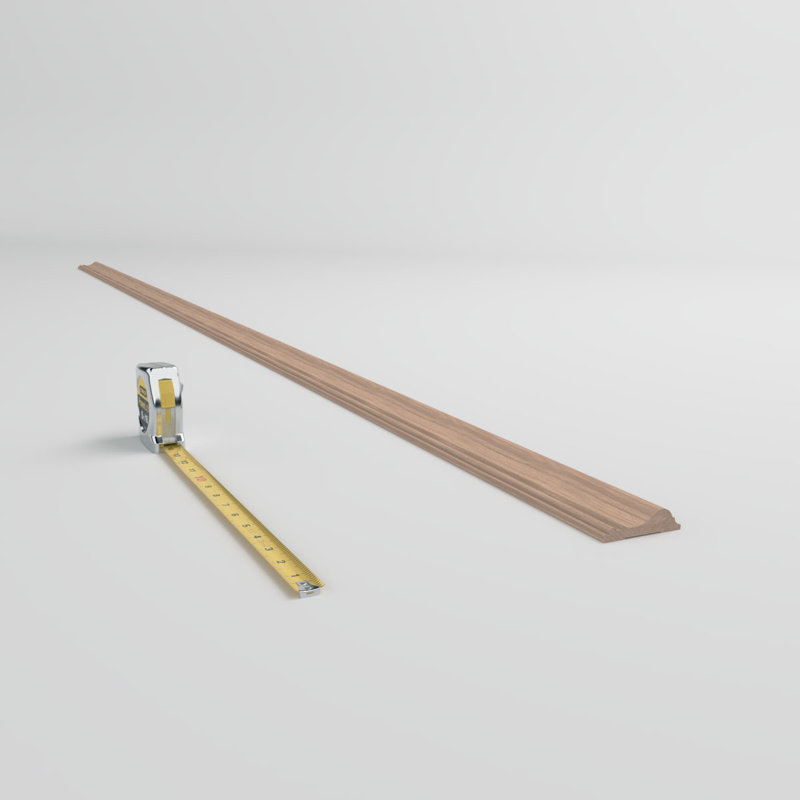 Red Oak Solid Hardwood Chair Rail Moulding, 96" Length