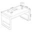 Bureau de direction rectangulaire kaki avec surface en similicuir et tiroirs de rangement-588699664