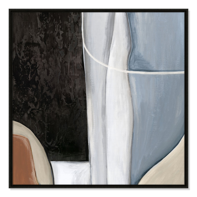 «Blue Match II» par Eva Watts, H 31,5 po x l 31,5 po, Espresso