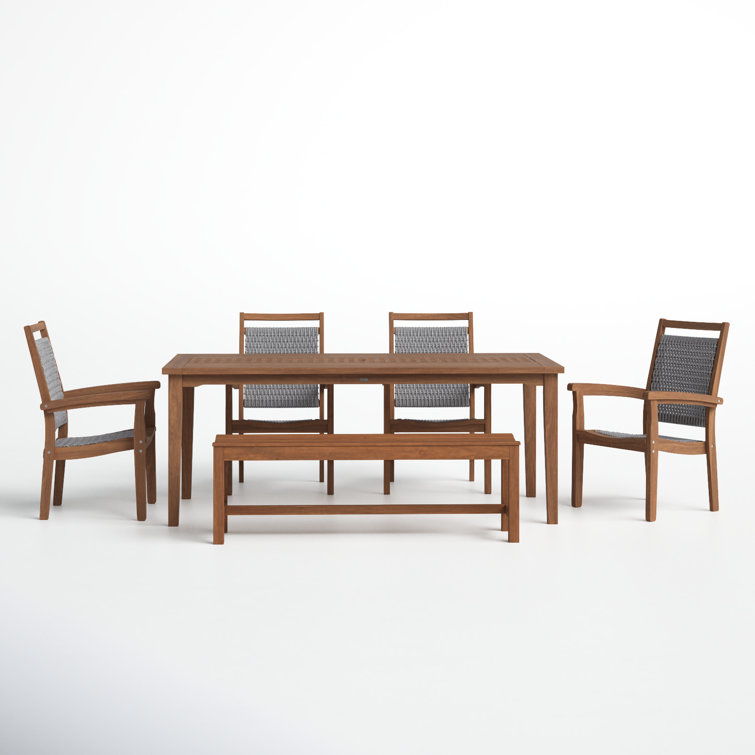 Fleur 76'' Rectangular 7 - Person Outdoor Dining Set