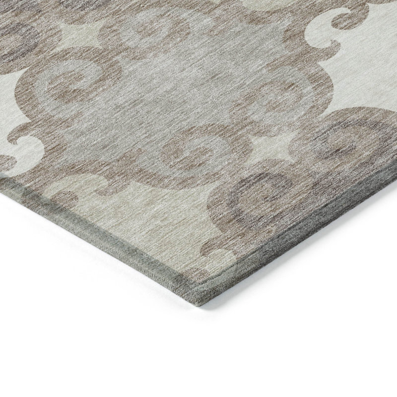 Malek Indoor/Outdoor Area Rug with Non-Slip Backing, Rectangle 2'6" x 3'10"