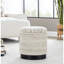 Rangement de 18 po en métal noir et laine tissée à la main crème, couvercle amovible, limite de poids de 250 lb, profondeur de produit de 16 po, largeur de la base, profondeur, poids de 13 lb, hauteur de l'emballage de 19,25 po à l'intérieur, couvercle