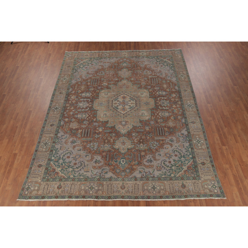Tapis traditionnel en laine à motif géométrique 10 x 13