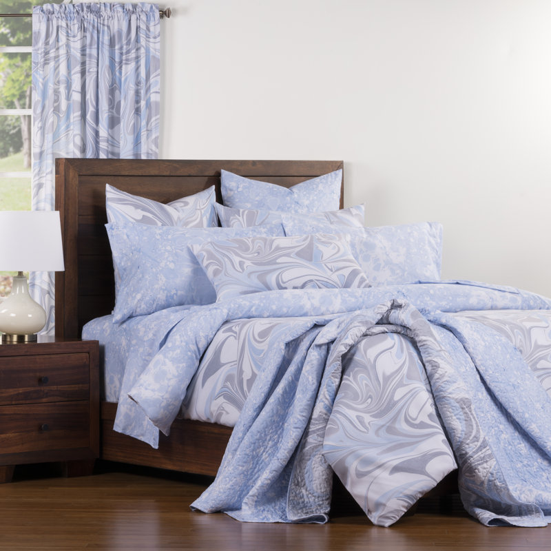 King Size Blue Reversible Microfiber Quilt