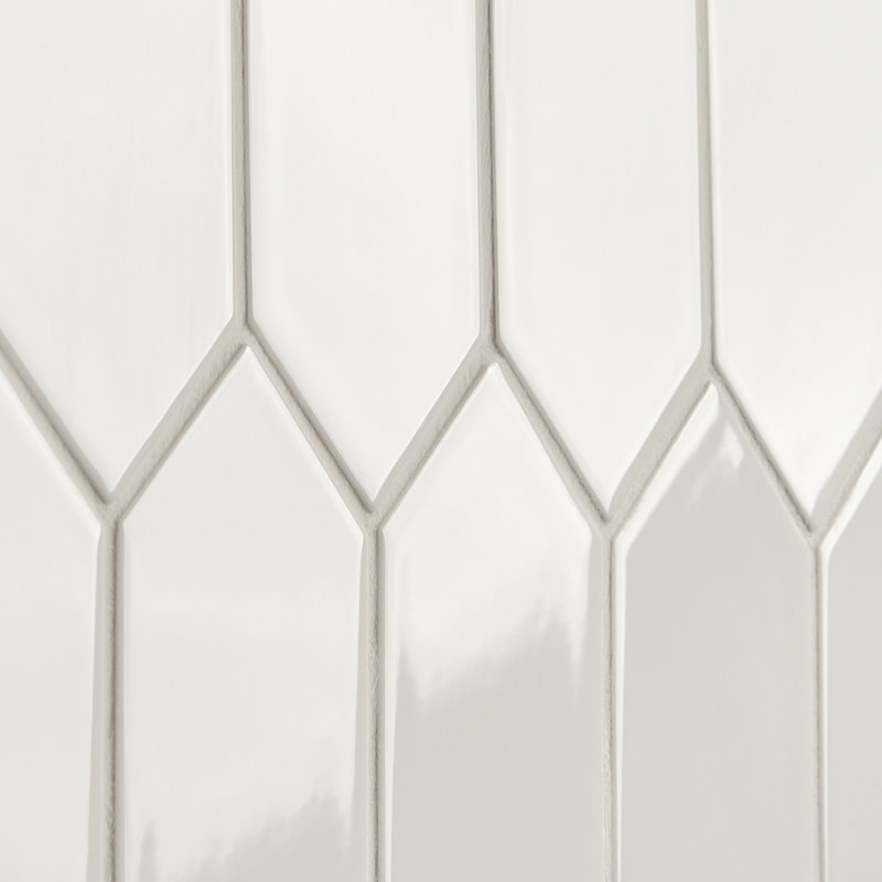 Carrelage mural hexagonal en céramique 2,6 po x 13 po Axis, Blanc
