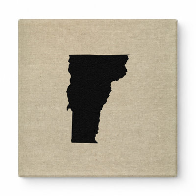 Vermont State Silhouette — Square Canvas Wall Art