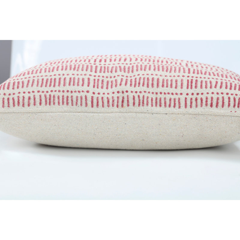Coussin décoratif lombaire Noël / Fêtes, pois noirs, 12 po x 20 po, Rouge