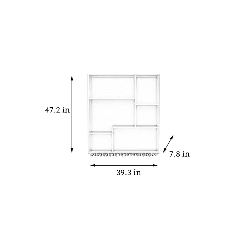Metal Wall Mounted Wine Rack, 47.2" H x 39.3" W x 7.8" D, Black