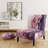 Pink And Gold Peruvian Lily II - Upholstered Floral Slipper Chair, Pink Accent Chair