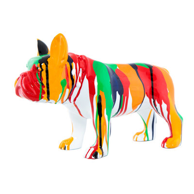 Bouledogue debout Deandres, éclaboussures d'art - 14 po de long