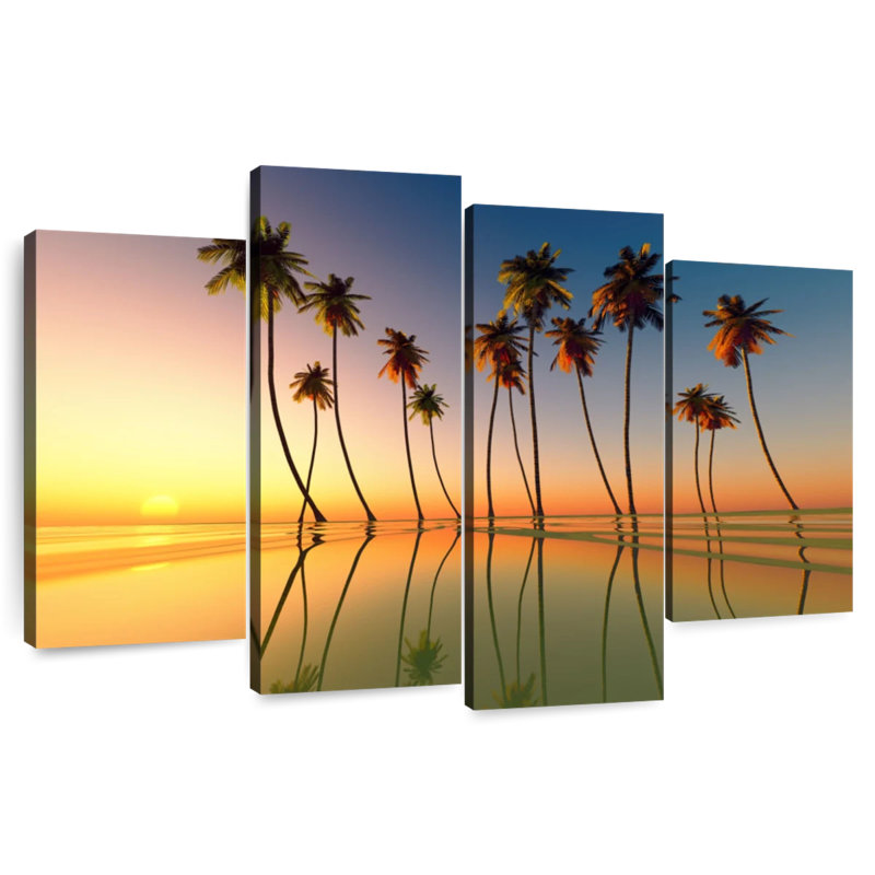 Gillard Twilight Palm Trees, 42" H x 68" W