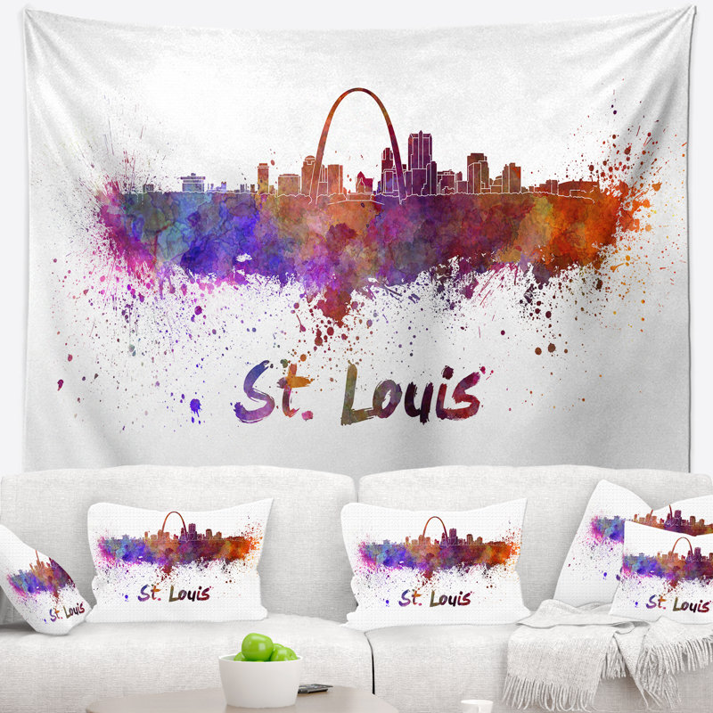 Tapisserie d'horizon de st louis Cityscape, H 68 po x l 80 po
