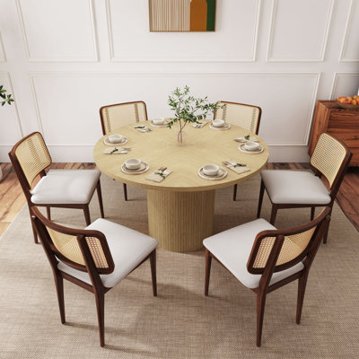 Table de salle à manger à piédestal rond 47 po Cuji