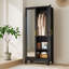 Armoire-penderie autoportante en métal avec tringle et miroir-125765027