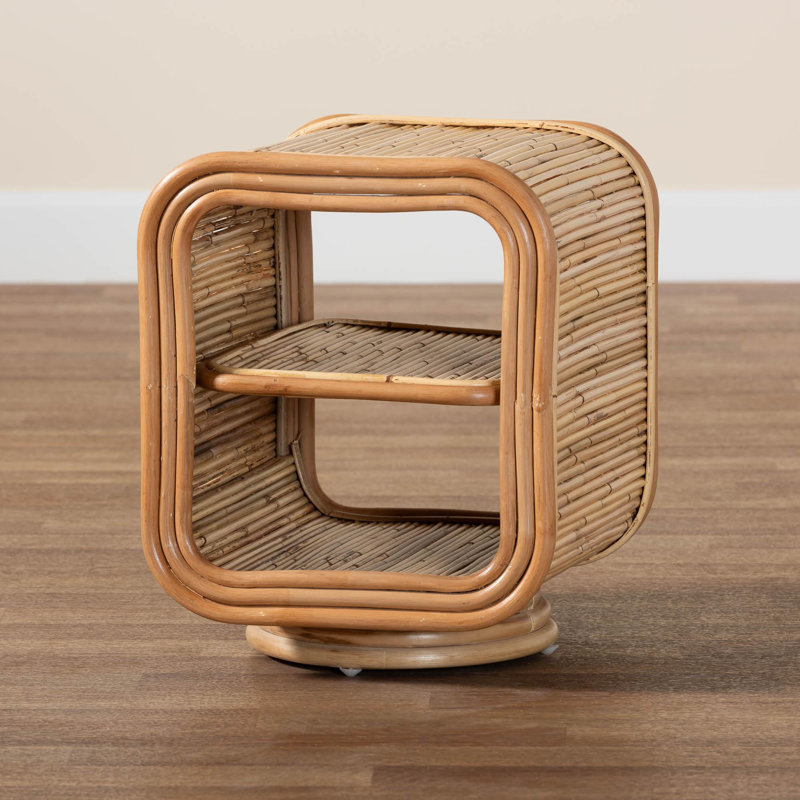 Table de chevet en osier / rotin brun Rhannon