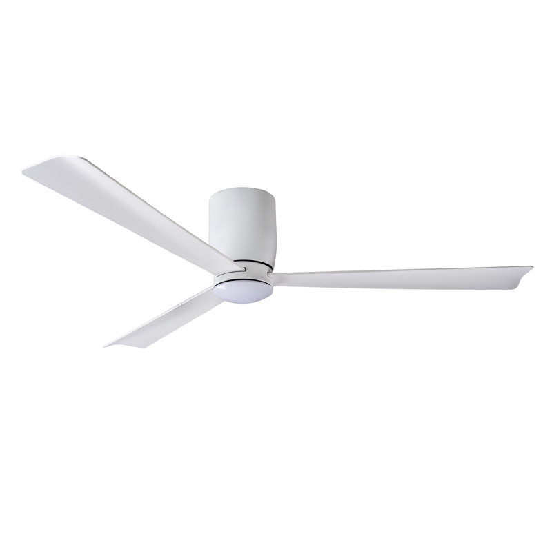 Ventilateur de plafond noir mat 52 MOOD avec éclairage DEL et télécommande - Conception écoénergétique et élégante, Blanc