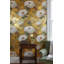 Papier peint floral décoratif doré traditionnel amovible