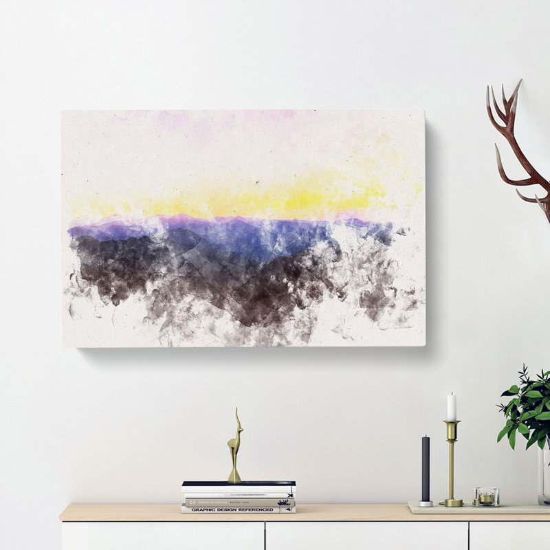Sunrise over the World Watercolour - Wrapped Canvas, 35cm H x 50cm W x 3cm D