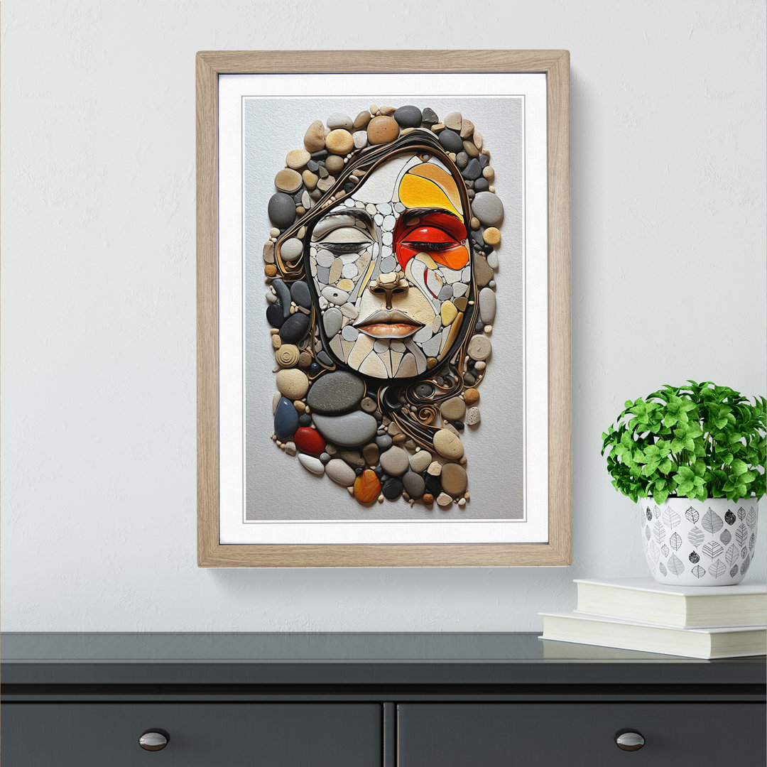 Pebbles Gestural - Framed Print