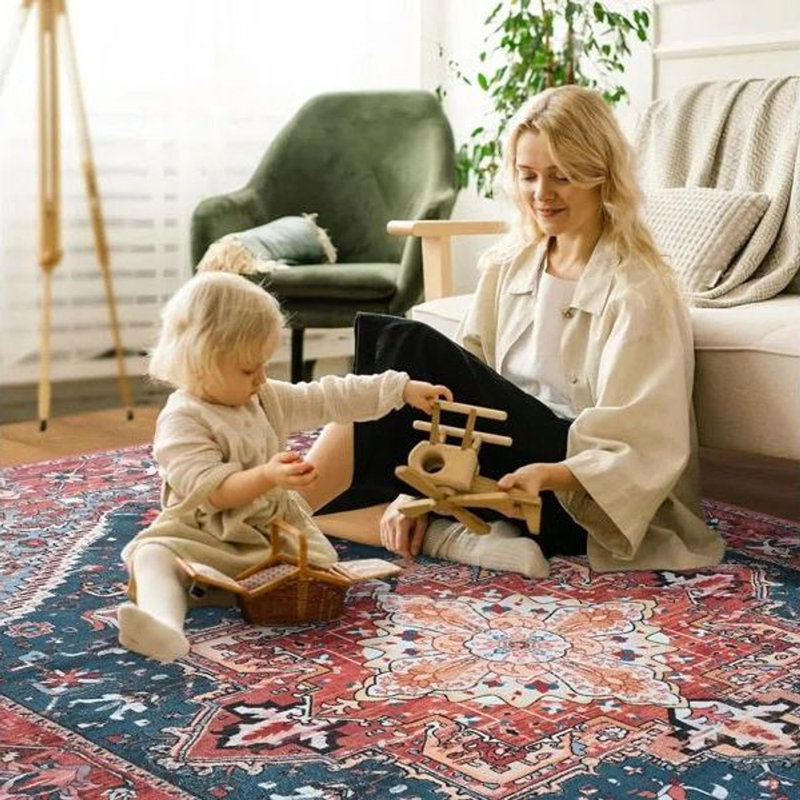Fillender Washable Soft Vintage Rug Fashion Floral Rug For Living Room Dorm Decor, Rectangle 10' x 14'
