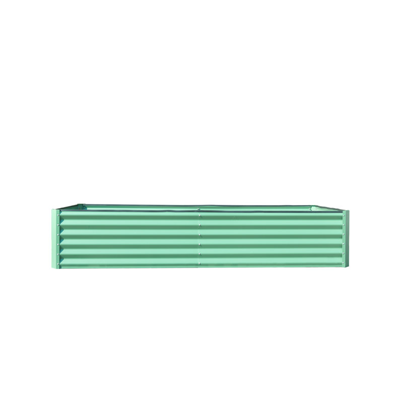 Lit de jardin surélevé en métal, H 17,72 po x l 94,49 po x P 47,25 po, Vert