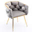Tabouret de chambre de luxe en velours de luxe - H 30,36 po, chaise grise ornée et pratique, expérience luxueuse simple-486230457